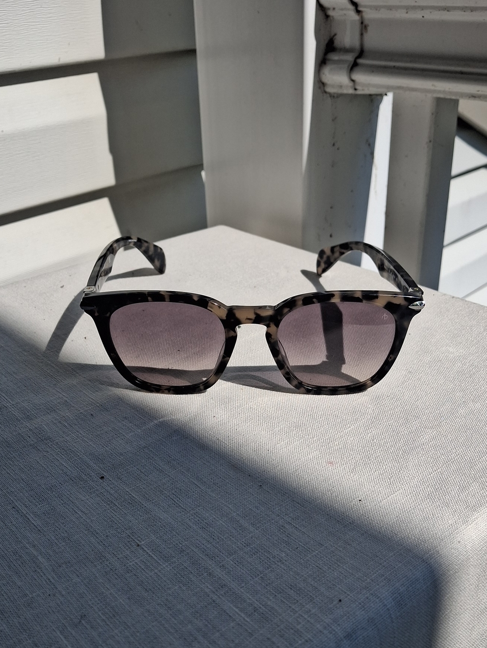 rag & bone Men's Tortoise Frame Sunglasses with Gray Lenses